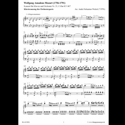 Wolfgang Amadeus Mozart  Klavierkonzert Nr. 21 C-Dur KV 467 Sätze 1-3 [Digital]